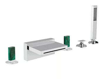VITA DUE 53029AVM - Deck mounted waterfall bathtub tap with hand shower by Rubinetterie Frattini - view 2
